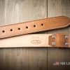 thick lined leather belt stitched