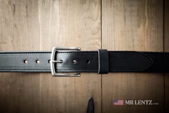 black leather belt with lining