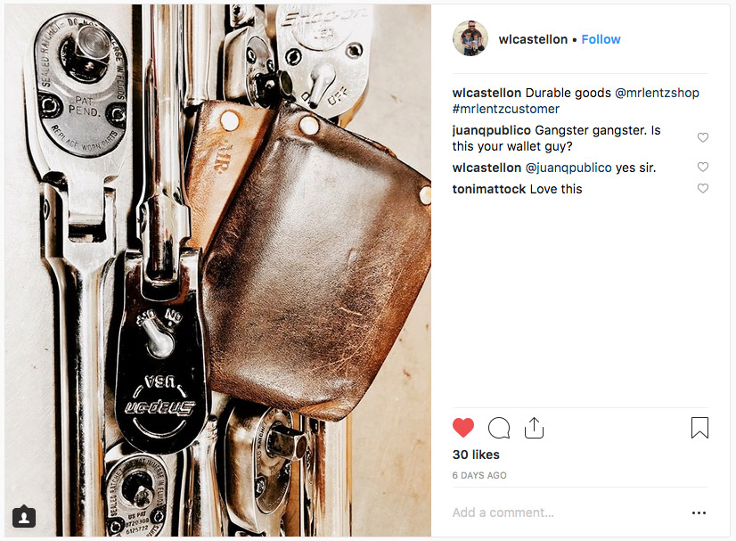 customer photo of his wallet