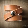 brown leather wrap cuff