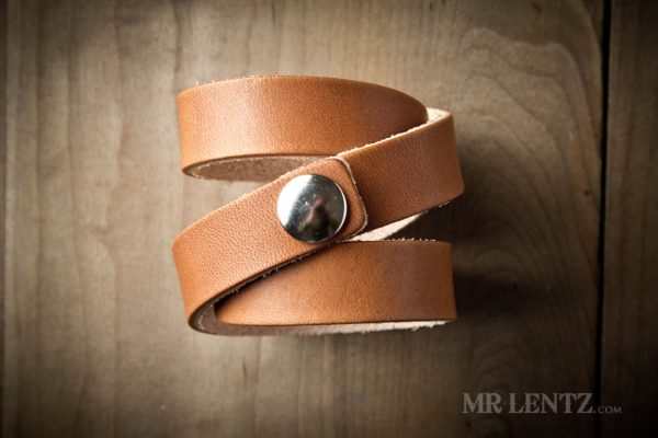 brown leather wrap cuff