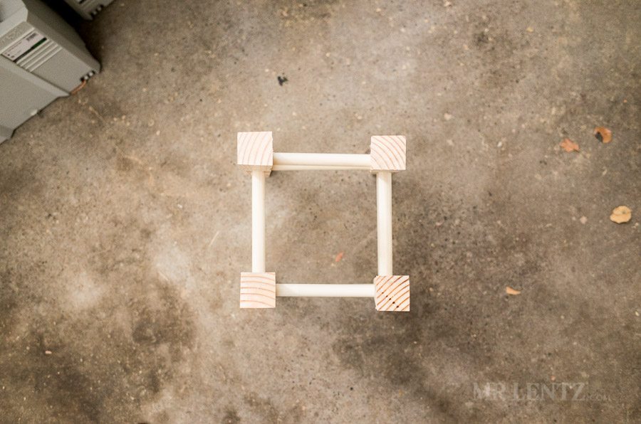 assembling a wood stool