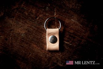 smallest tan leather keychain